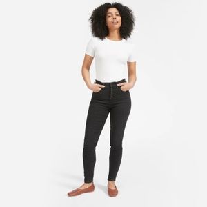 Everlane High Waist Stretch Black Skinny Jeans